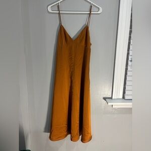 Fame and Partners x Free People Rust Slip Dress Bridesmaid MIDI Dress US 4